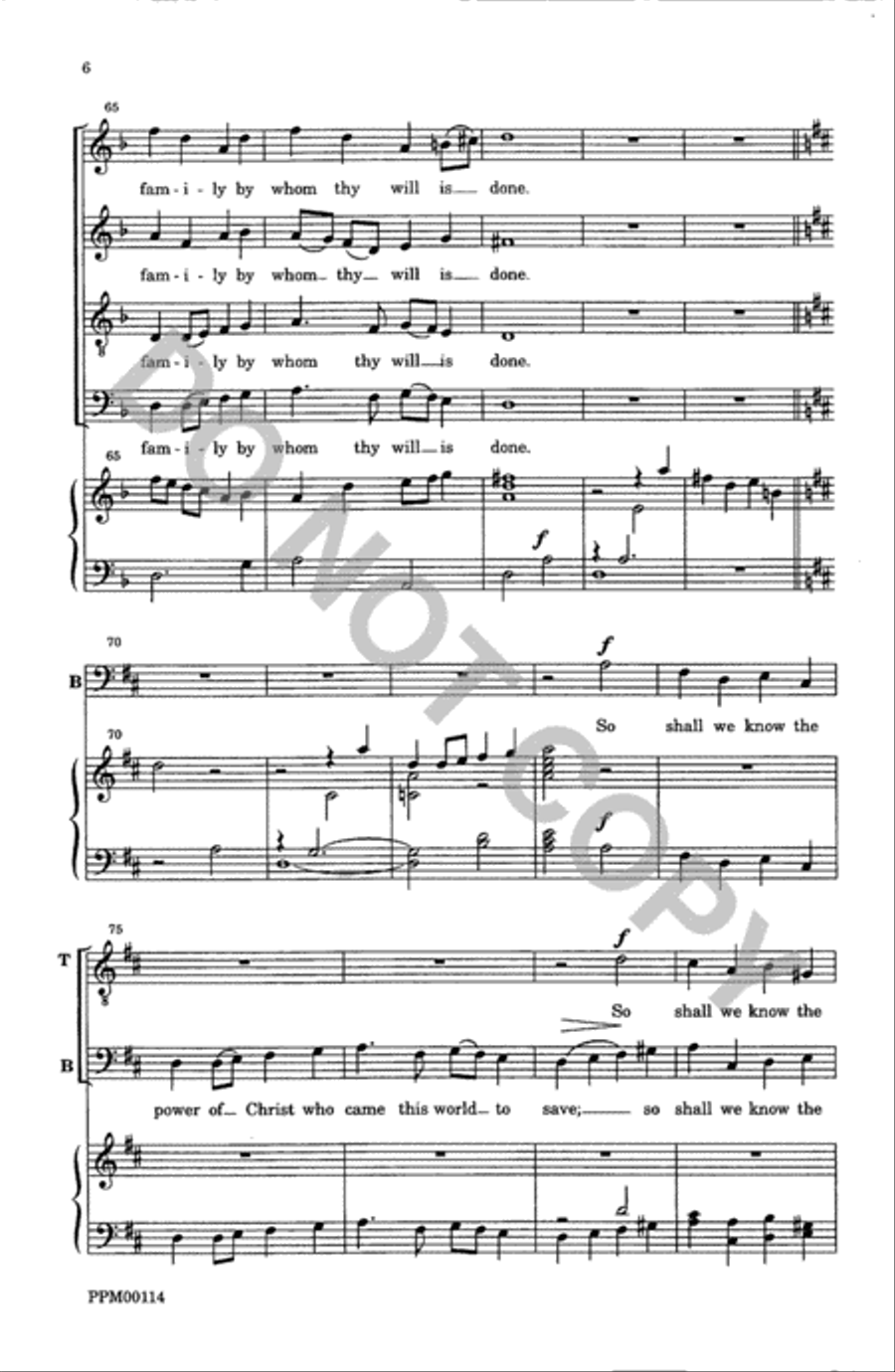 O Spirit of the Living God 4-Part scores gallery preview page 7