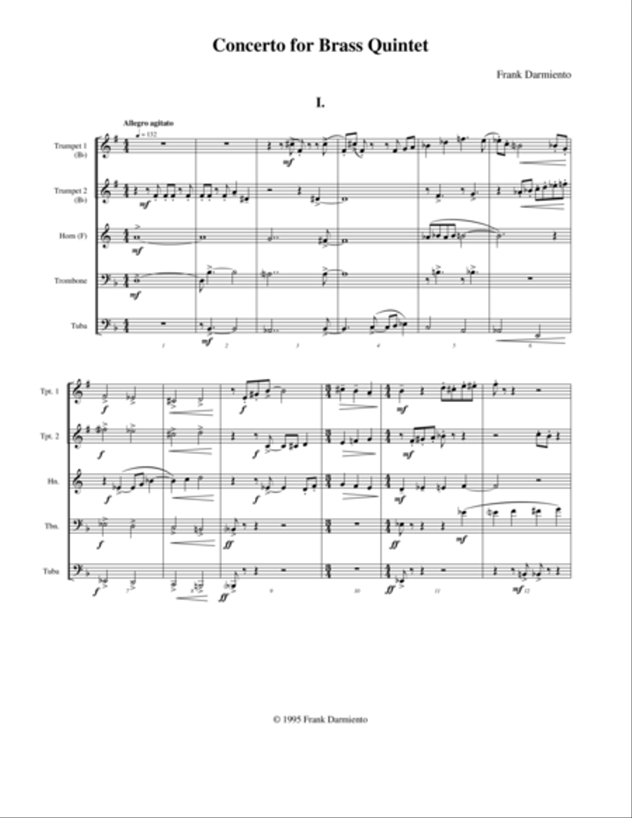 Concerto for Brass Quintet Brass Quintet scores gallery preview page 1