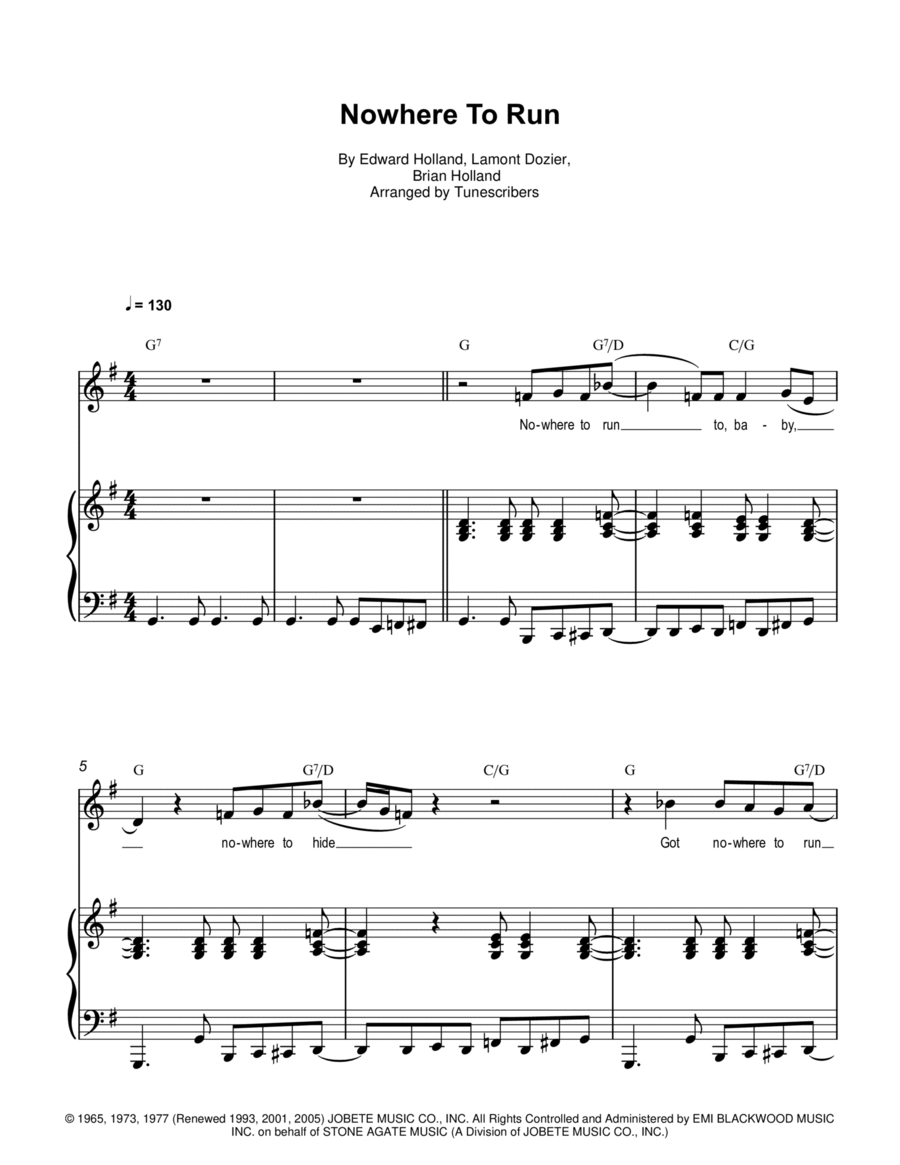 Nowhere To Run Voice scores gallery preview page 1