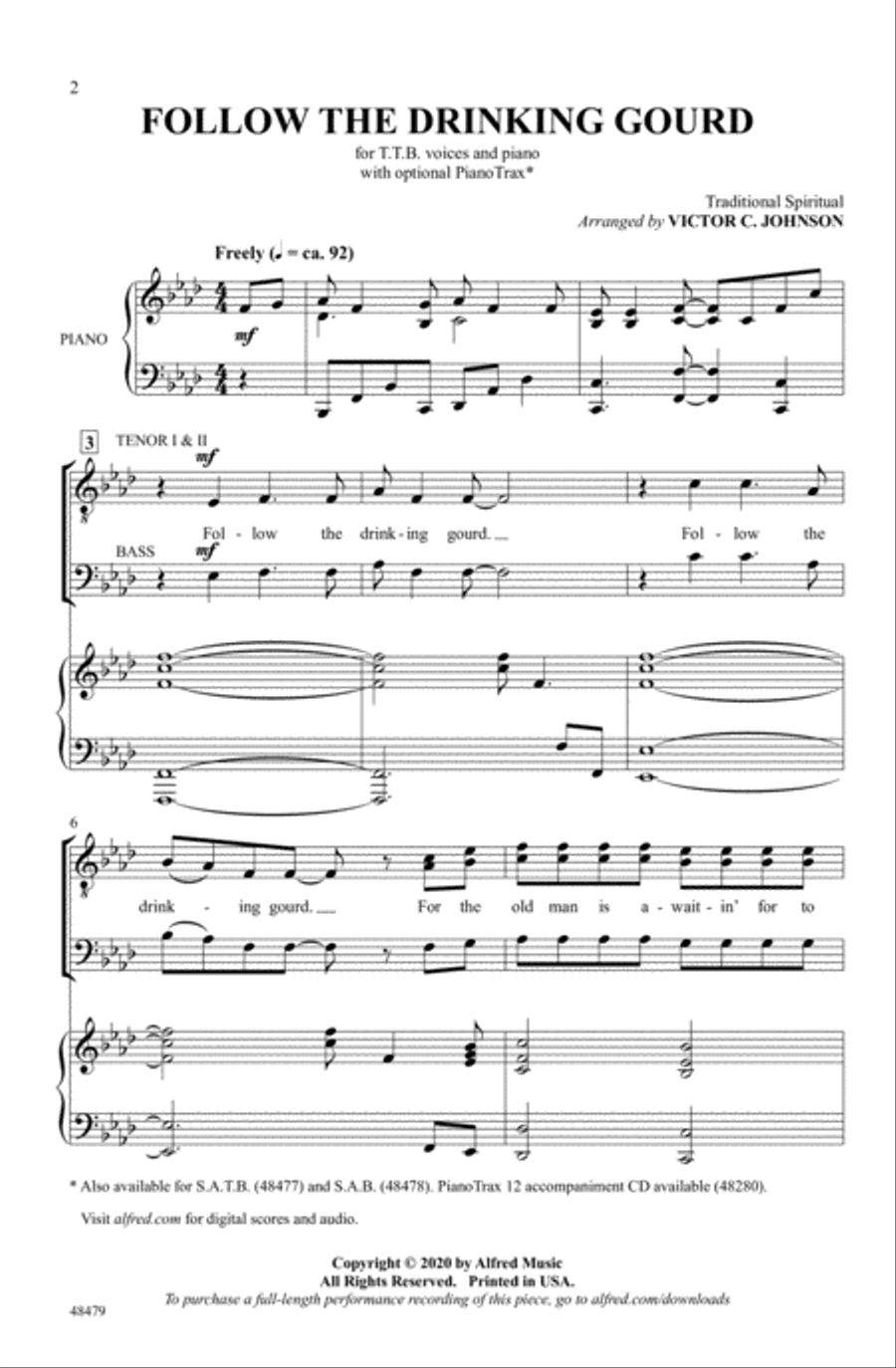 Follow the Drinking Gourd Choir scores gallery preview page 1