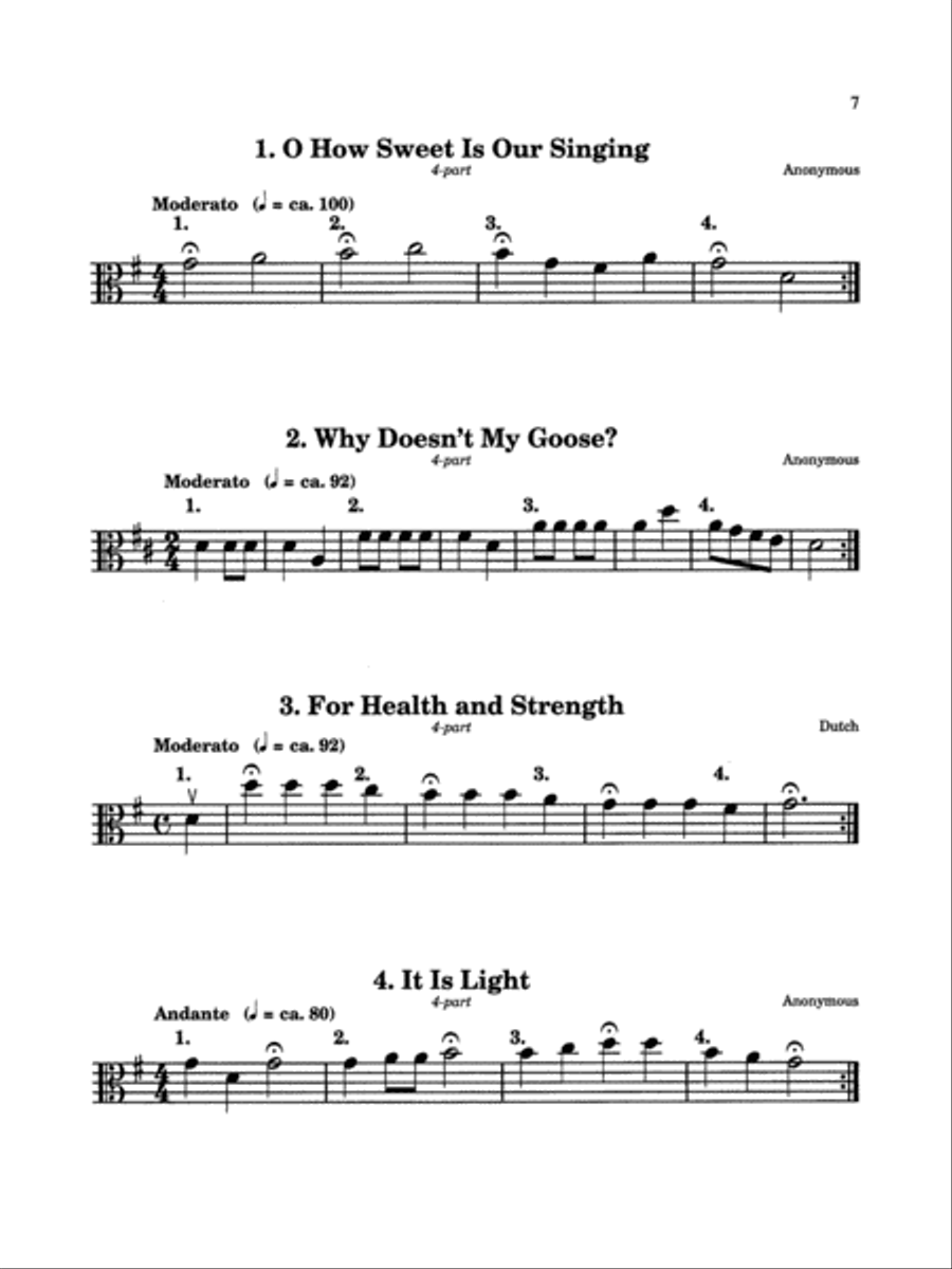 Rounds and Canons for Reading, Recreation and Performance Cello scores gallery preview page 5