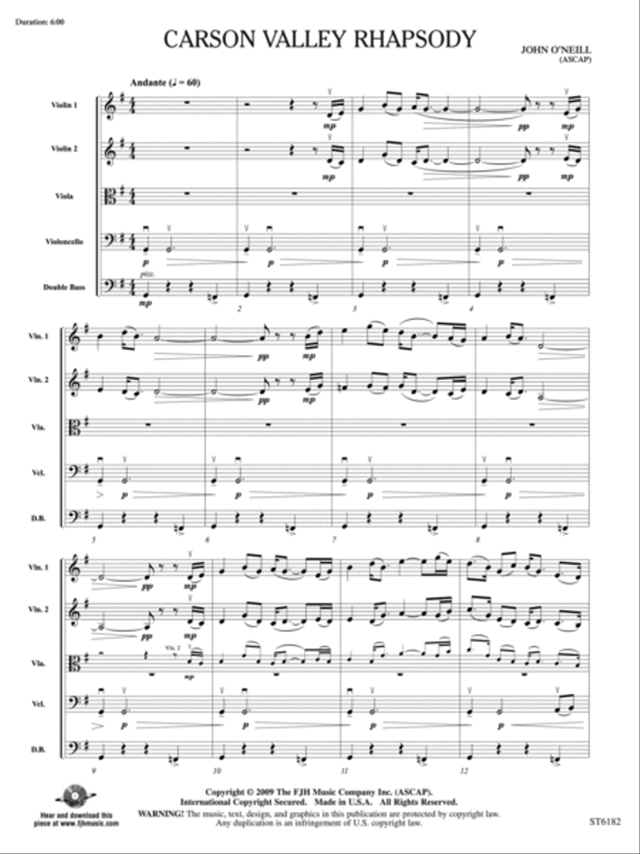 Carson Valley Rhapsody: Score String Orchestra scores gallery preview page 3