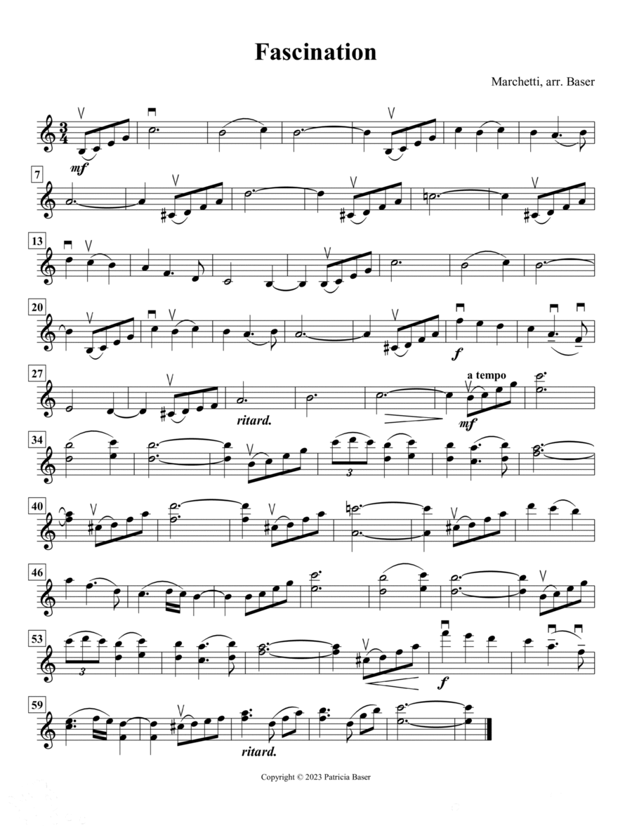 Fascination Violin Solo scores gallery preview page 1