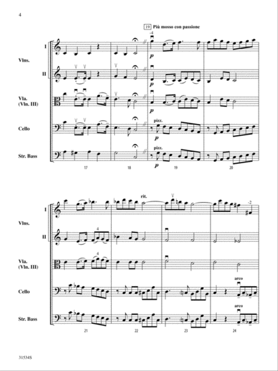 Song Without Words, Opus 102, No. 6 (Faith): Score String Orchestra scores gallery preview page 4