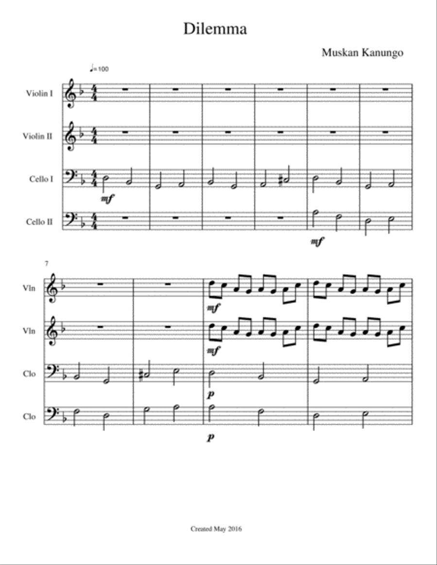 Dilemma String Orchestra scores gallery preview page 1