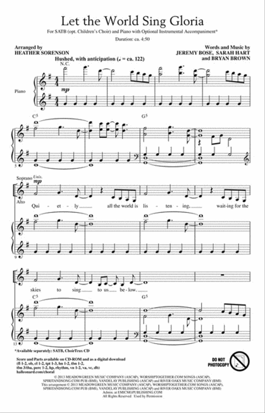 Let the World Sing Gloria Choir scores gallery preview page 2