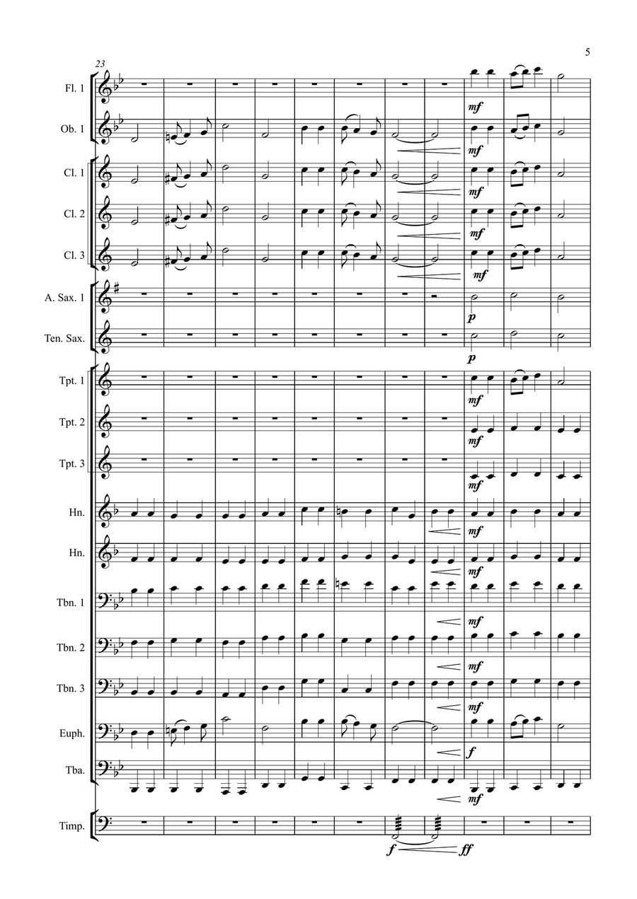 Land of Hope and Glory Land of Hope and Glory Concert Band scores gallery preview page 5