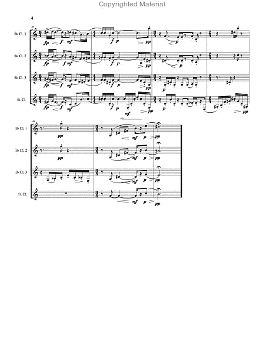 Magnificent Situations Clarinet Quartet scores gallery preview page 5