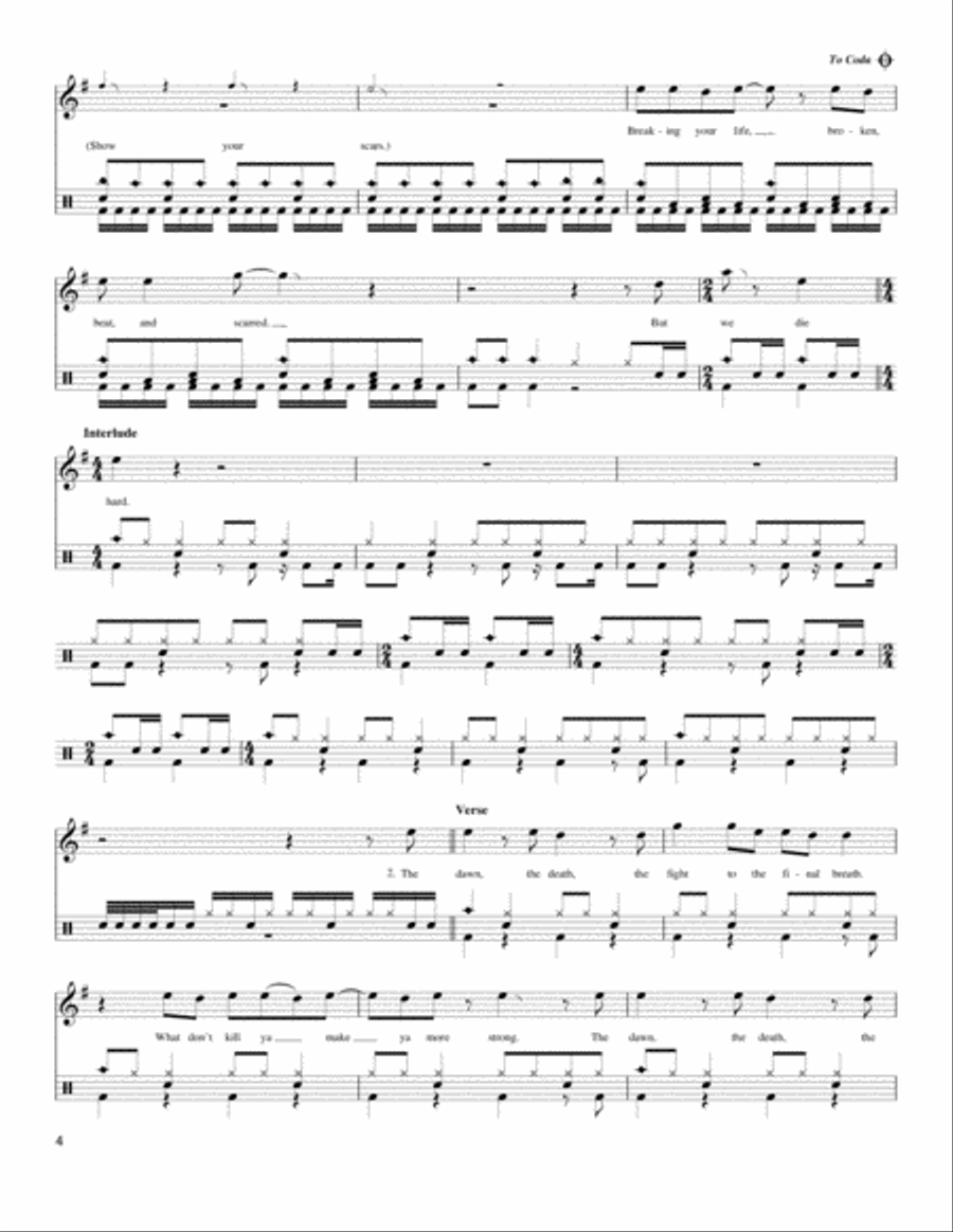 Broken, Beat & Scarred Drum Set scores gallery preview page 4