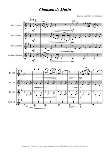 Calm & Contemplation - Six Calming Clarinet Quartets image number null