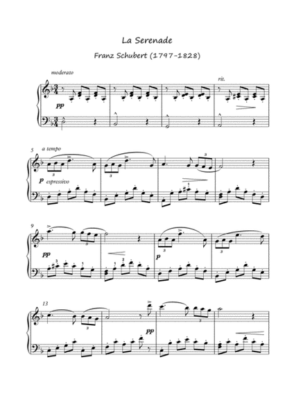 Serenade by Franz Schubert for easy piano image number null