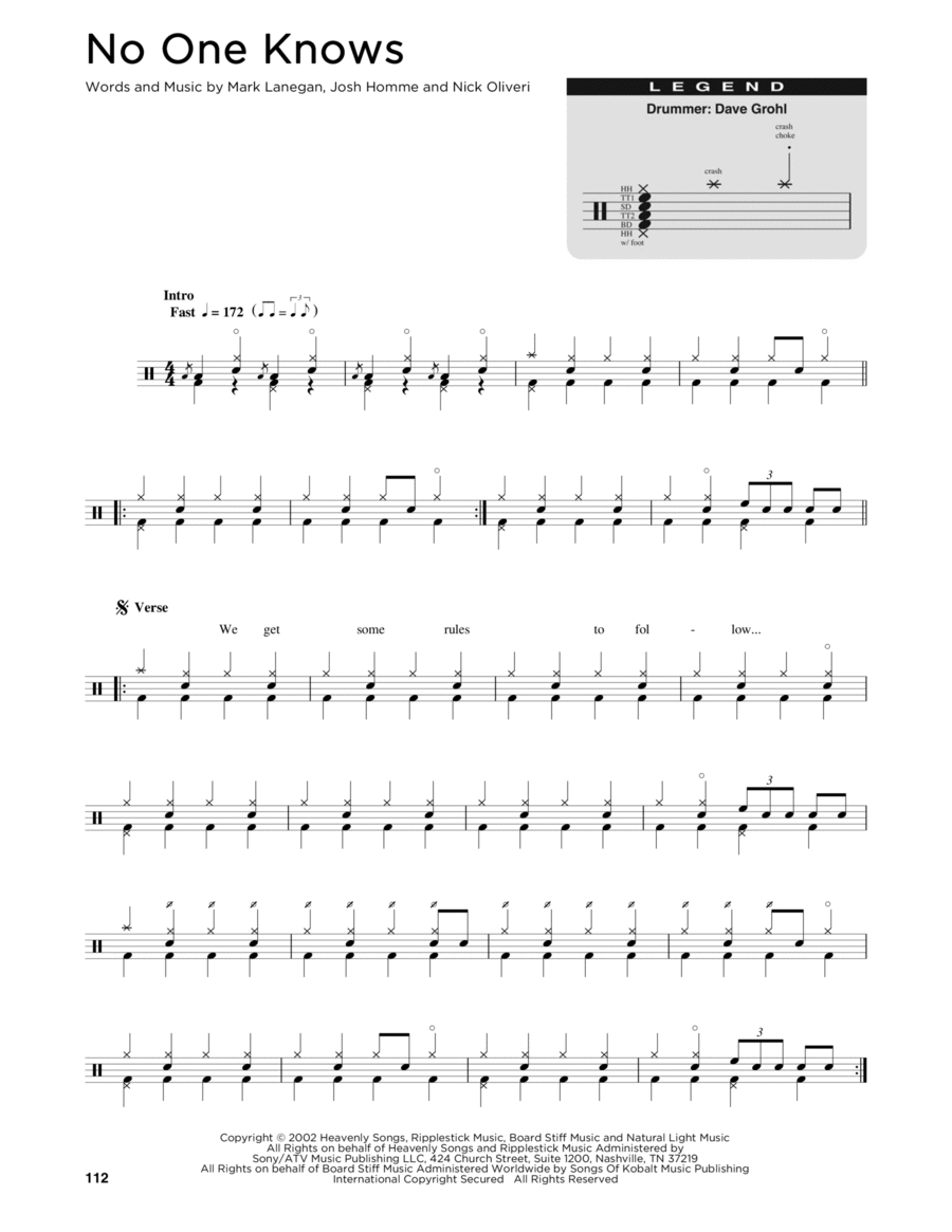 No One Knows Drum Set scores gallery preview page 1