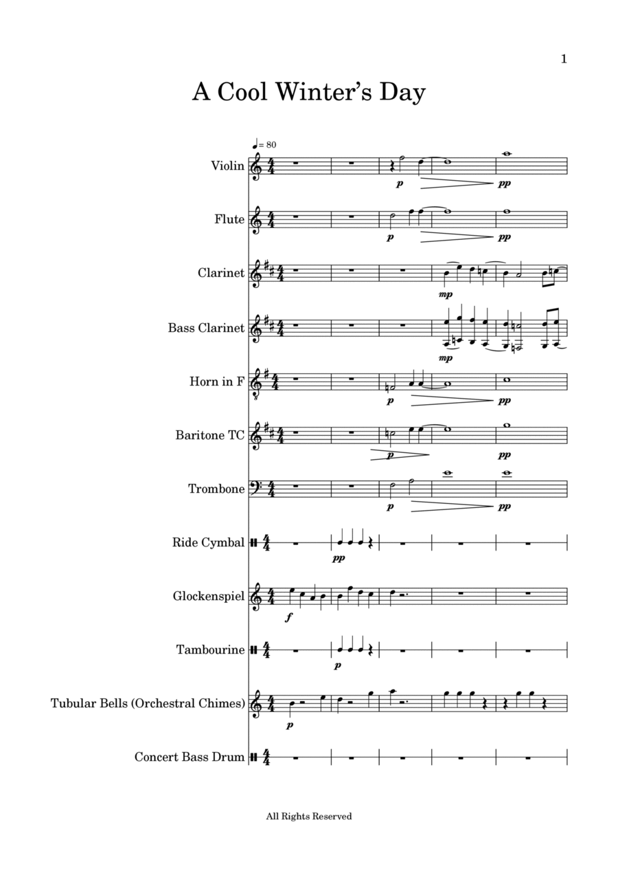 A Cool Winter’s Day - Score Only Full Orchestra scores gallery preview page 1