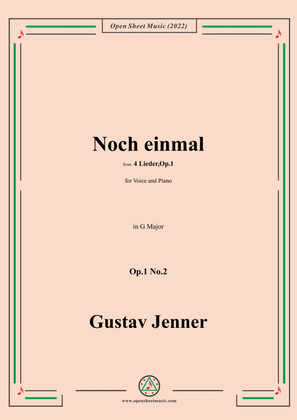 Book cover for Jenner-Noch einmal,in G Major,Op.1 No.2,from '4 Lieder,Op.1'