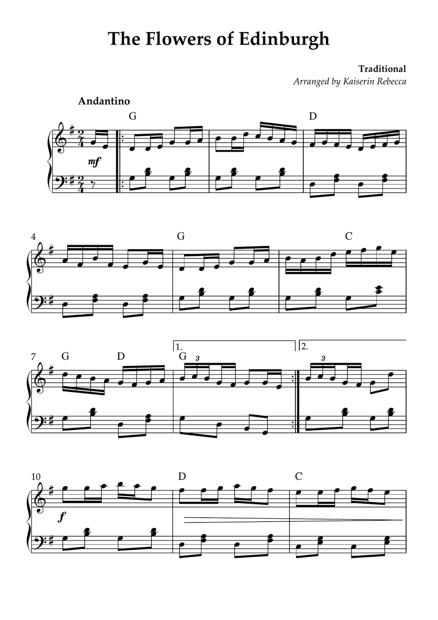 The Flowers of Edinburgh Piano Method scores gallery preview page 1