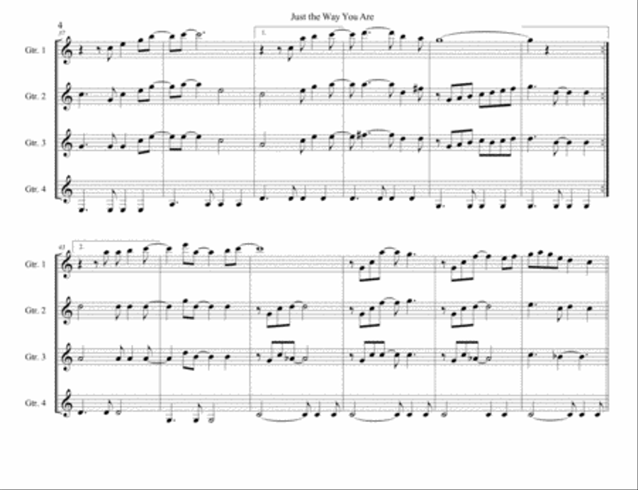 Just The Way You Are Electric Guitar scores gallery preview page 4