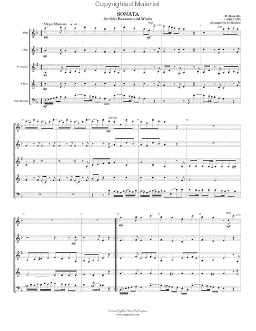 Sonat for Bassoon and Winds Woodwind Quintet scores gallery preview page 2
