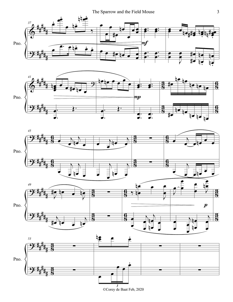 The Sparrow and the Field Mouse Piano Solo scores gallery preview page 3