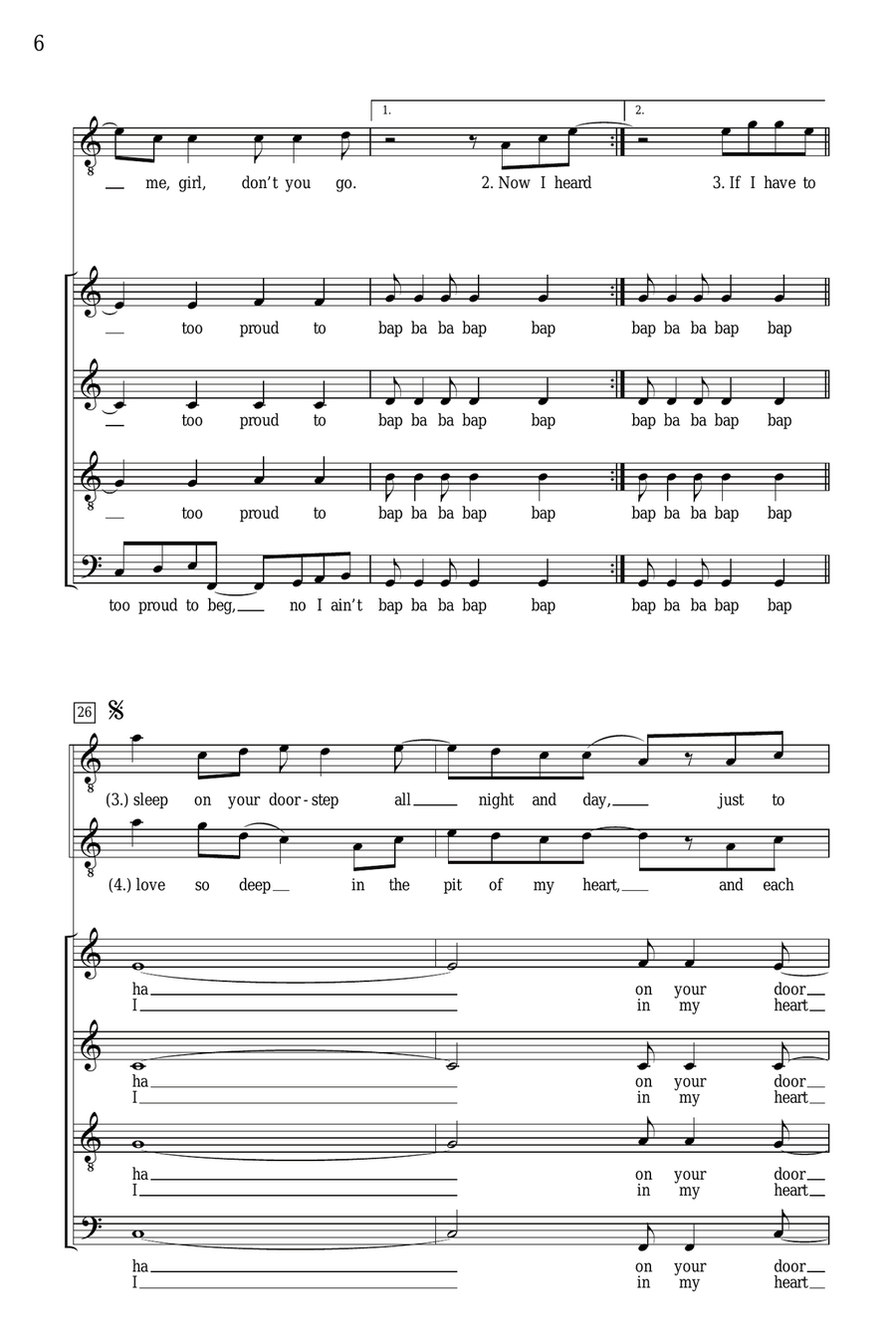 Ain't Too Proud To Beg (arr. Deke Sharon) 4-Part scores gallery preview page 5