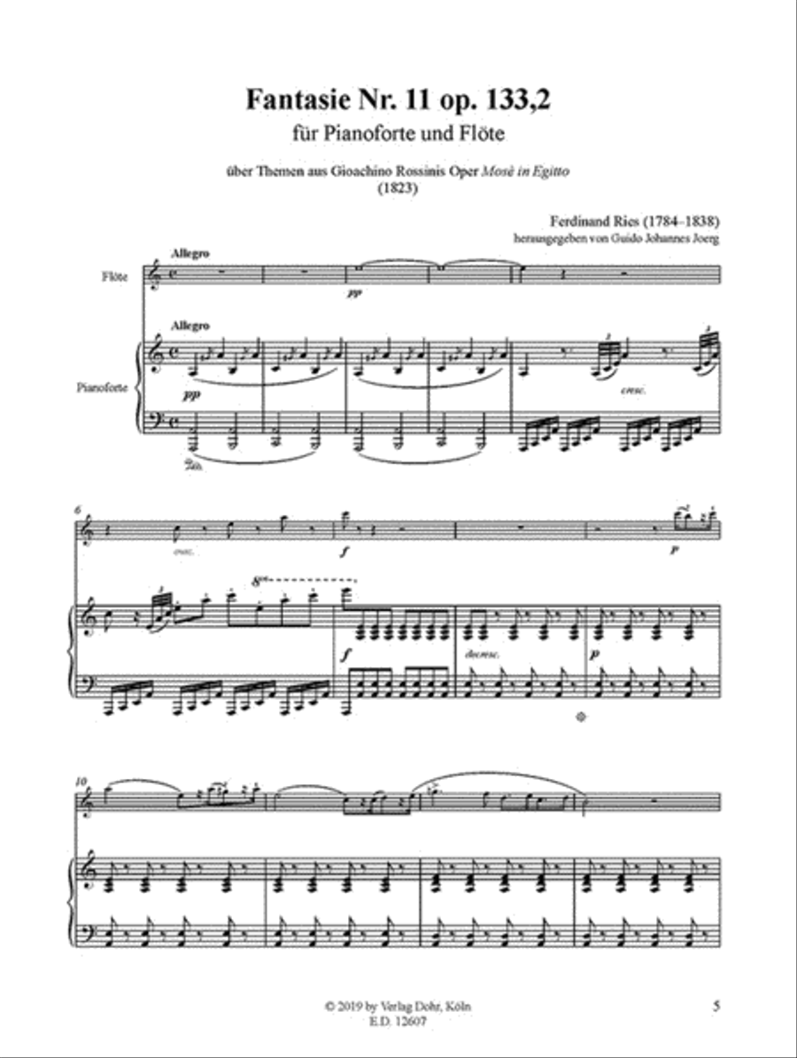 Fantasie Nr. 11 für Pianoforte und Flöte op. 133,2 (über Themen aus Rossinis Oper 