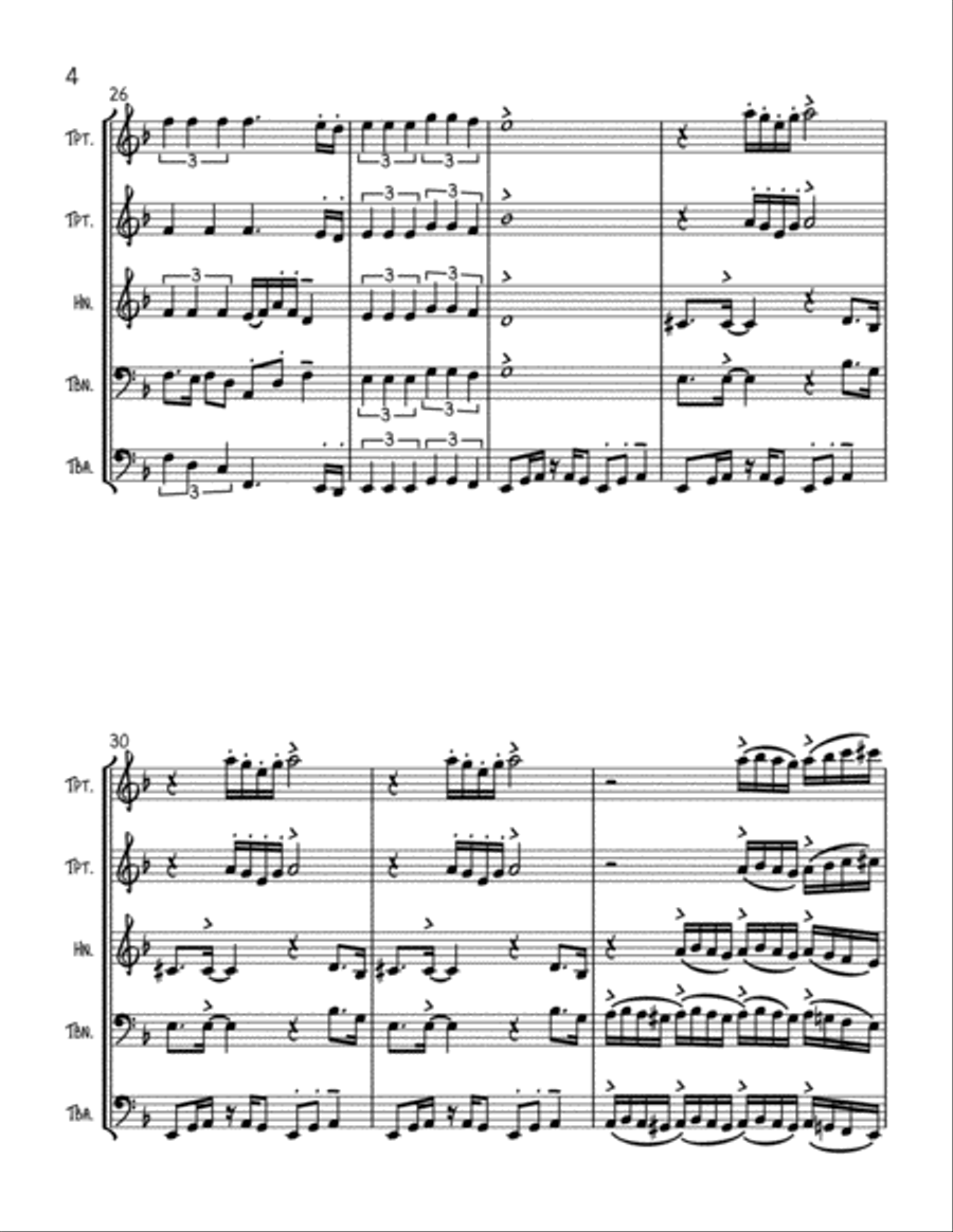 Besame Mucho (Kiss Me Much) Brass Ensemble scores gallery preview page 4