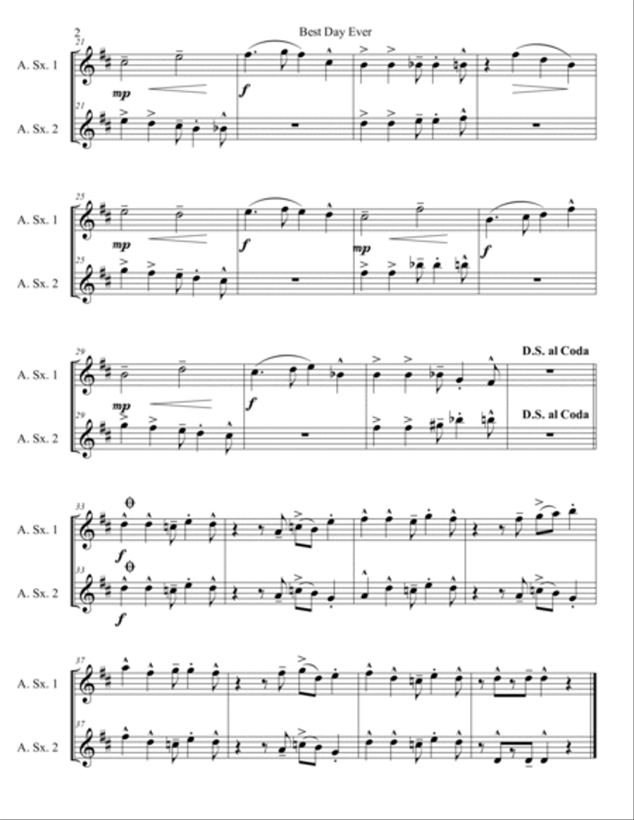 Best Day Ever! Woodwind Duet scores gallery preview page 3
