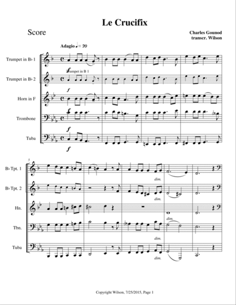 Le Crucifix Le Crucifix Brass Quintet scores gallery preview page 2