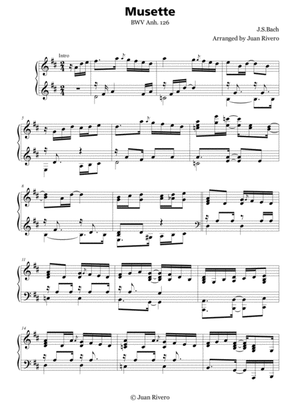 Book cover for Johann Sebastian Bach - Musette BWV Anh. 126 - Jazz Advanced Intermediate Piano