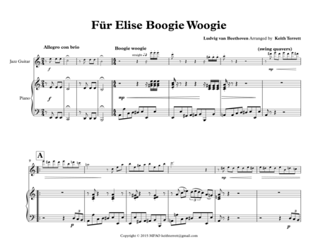 Für Elise Boogie Woogie for Jazz Guitar & Piano. image number null