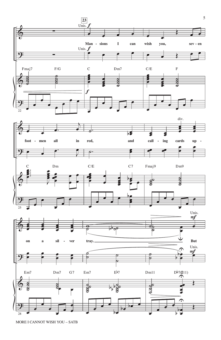 More I Cannot Wish You by Frank Loesser 4-Part - Digital Sheet Music page 3