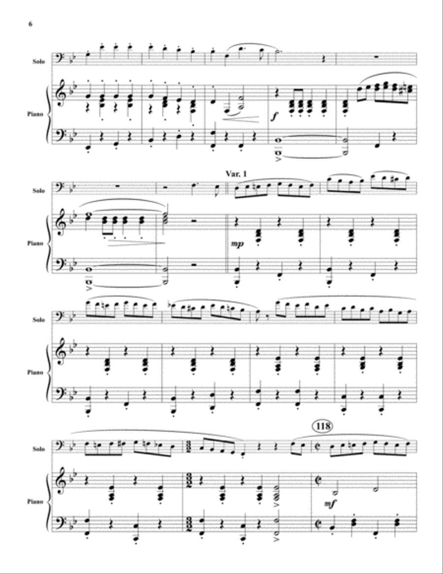Yellow Rose of Texas and Variations Euphonium scores gallery preview page 6