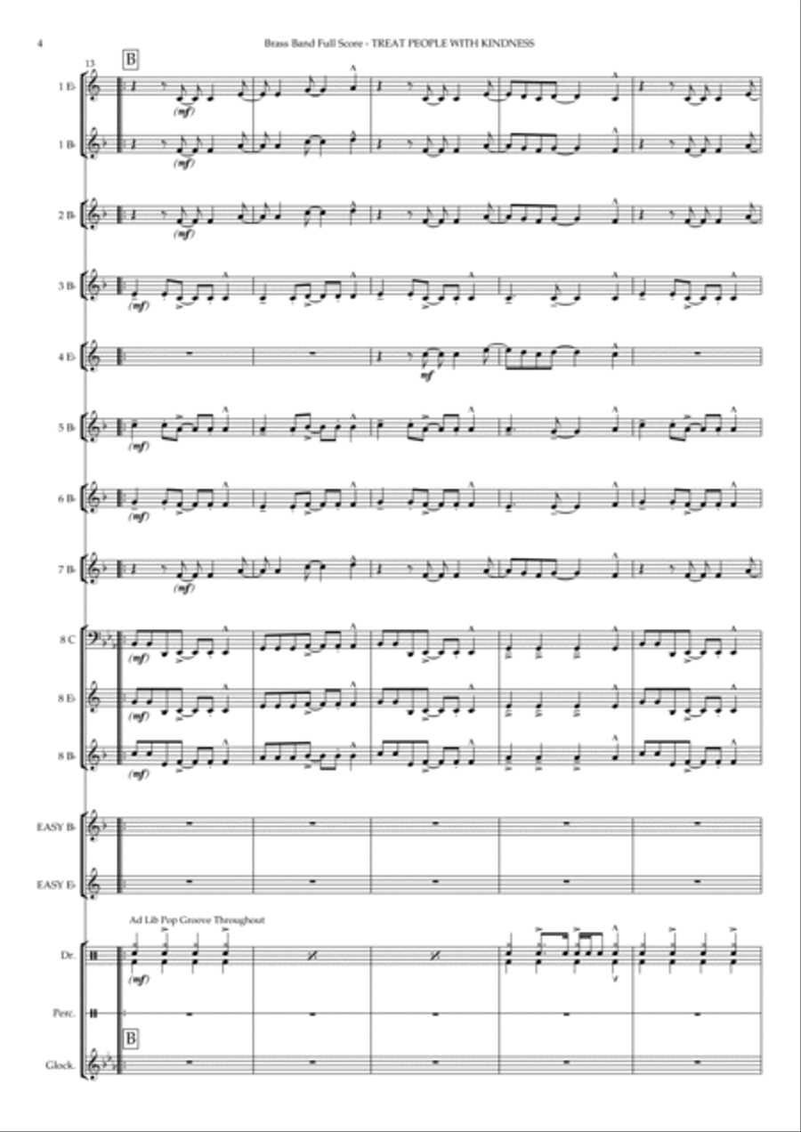 Treat People With Kindness Brass Band scores gallery preview page 4
