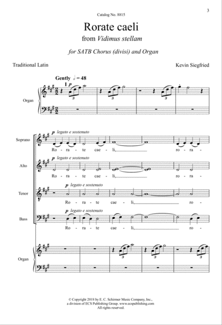 Rorate caeli from Vidimus stellam (Downloadable)