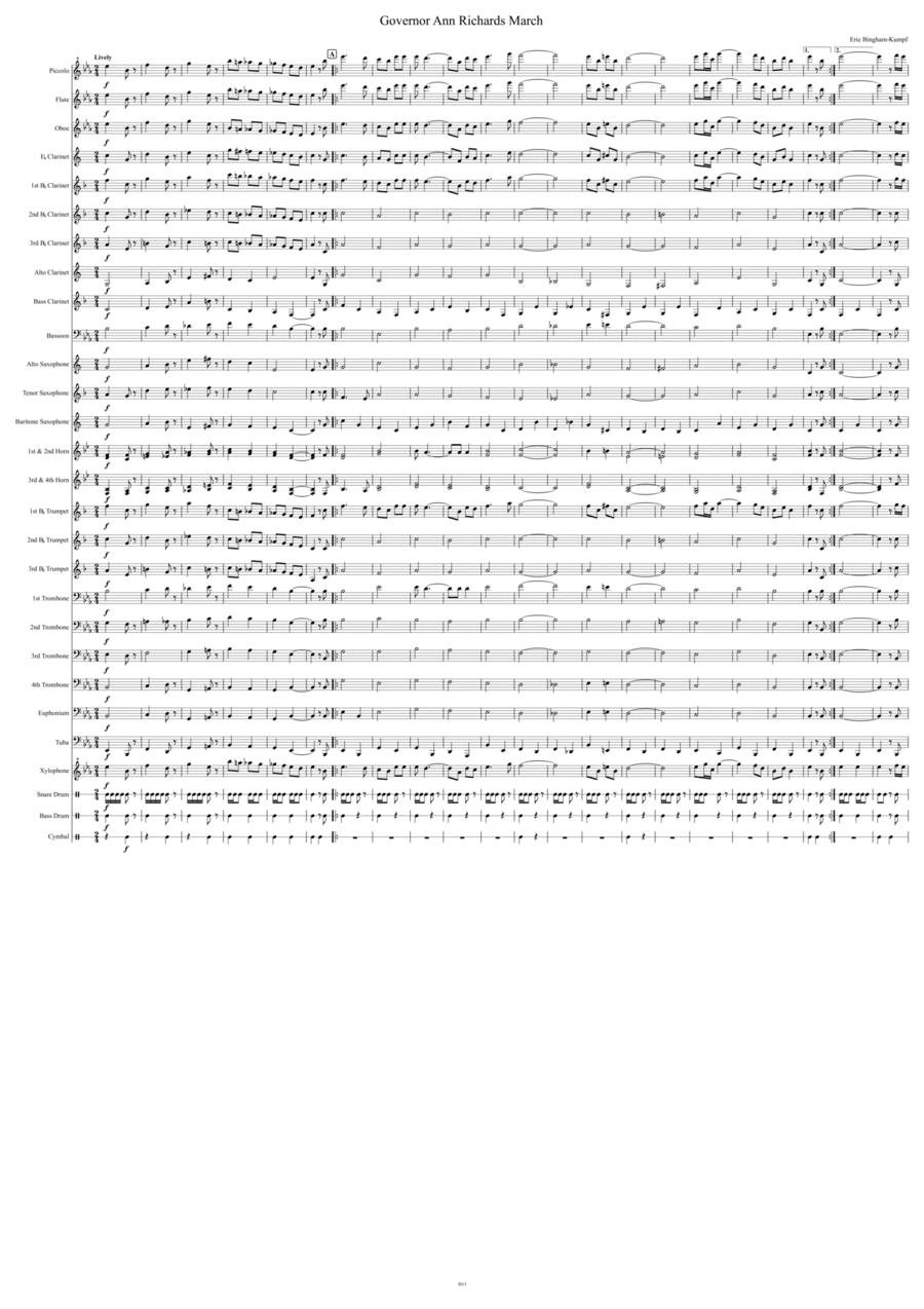 Governor Ann Richards March Concert Band scores gallery preview page 1
