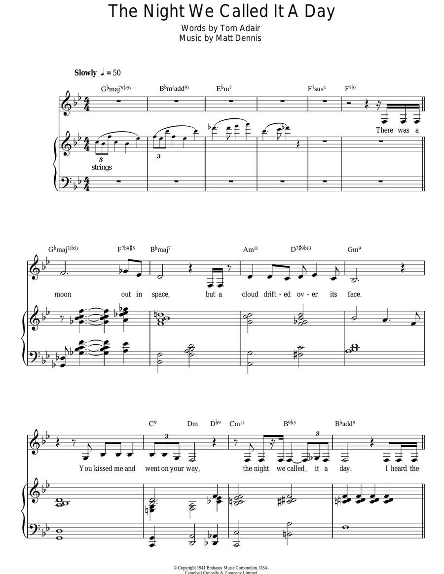 The Night We Called It A Day Guitar scores gallery preview page 1