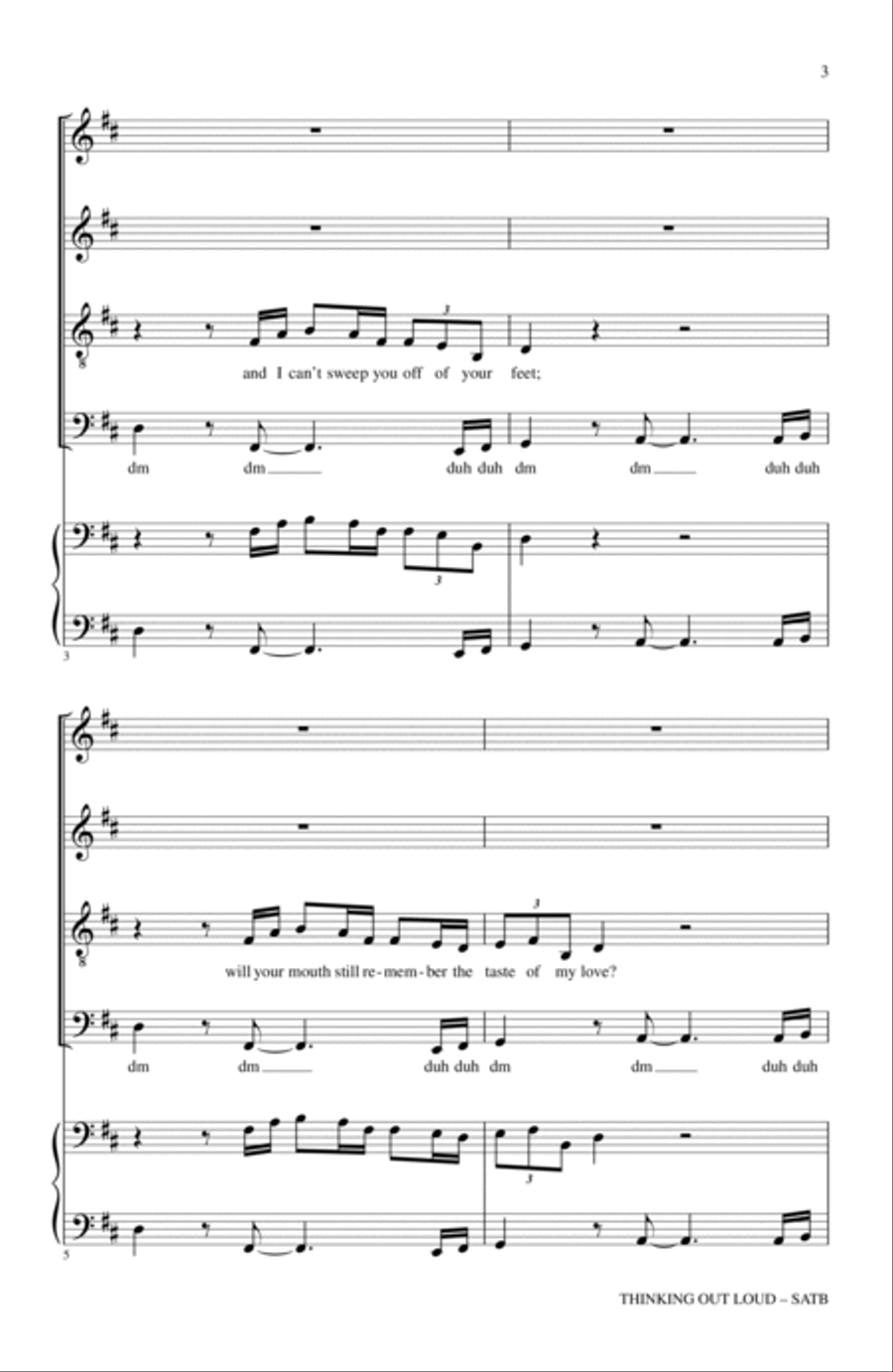 Thinking Out Loud (arr. Deke Sharon) 4-Part scores gallery preview page 2