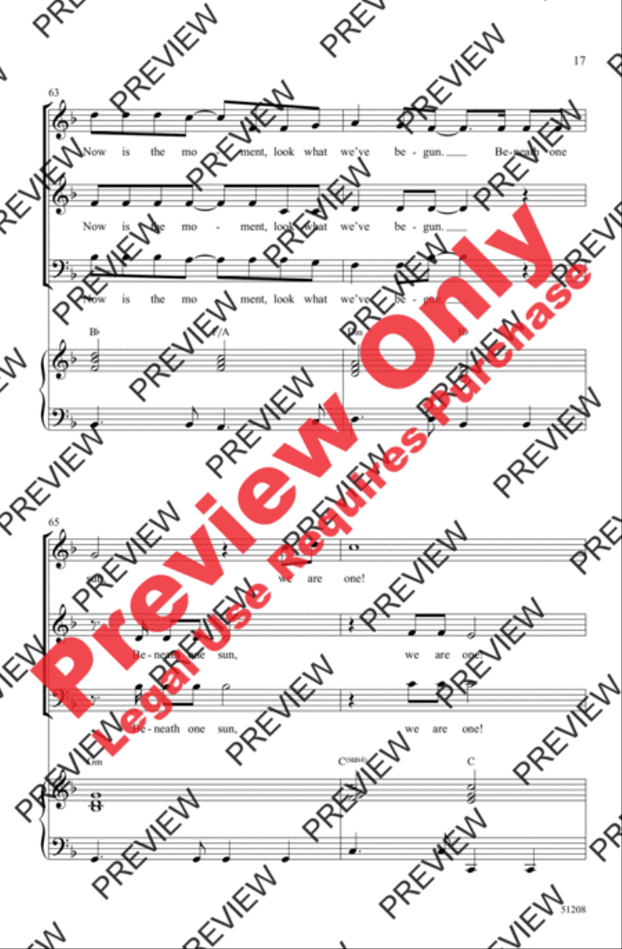 Beneath One Sun 3-Part scores gallery preview page 17