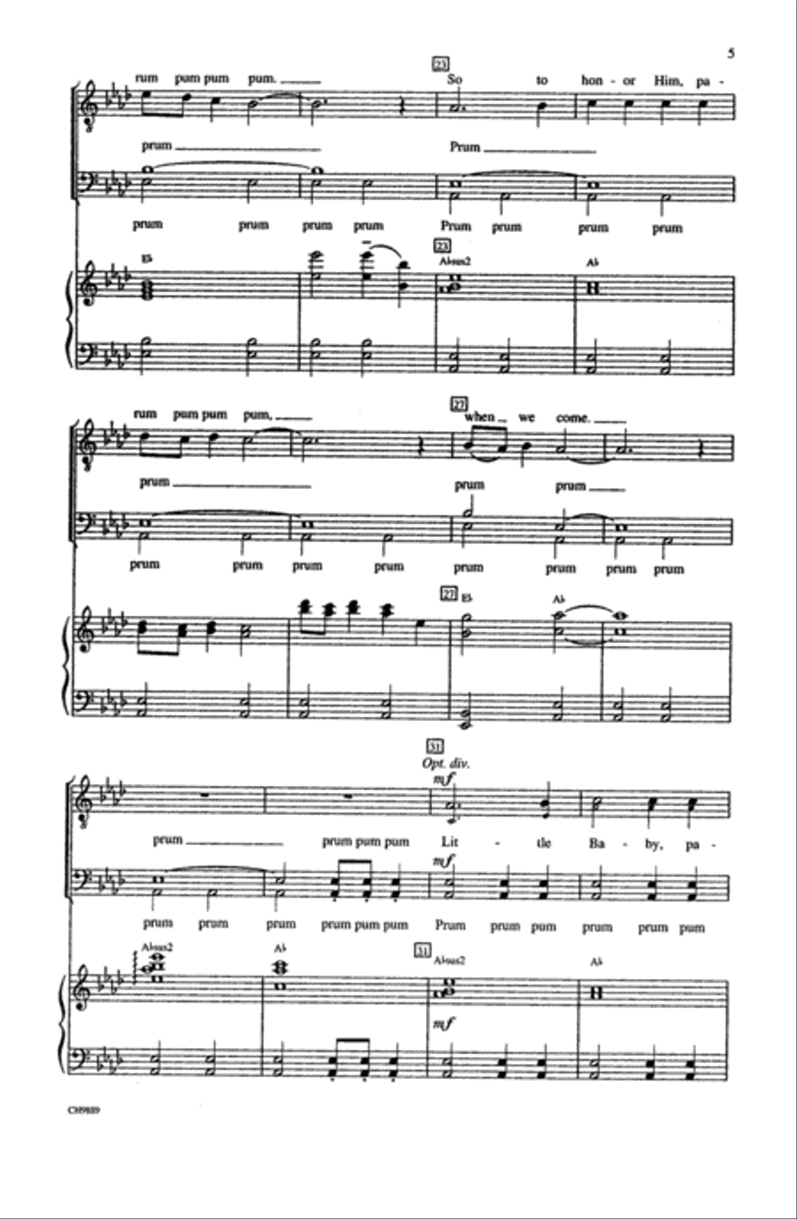 The Little Drummer Boy Men's Choir scores gallery preview page 4