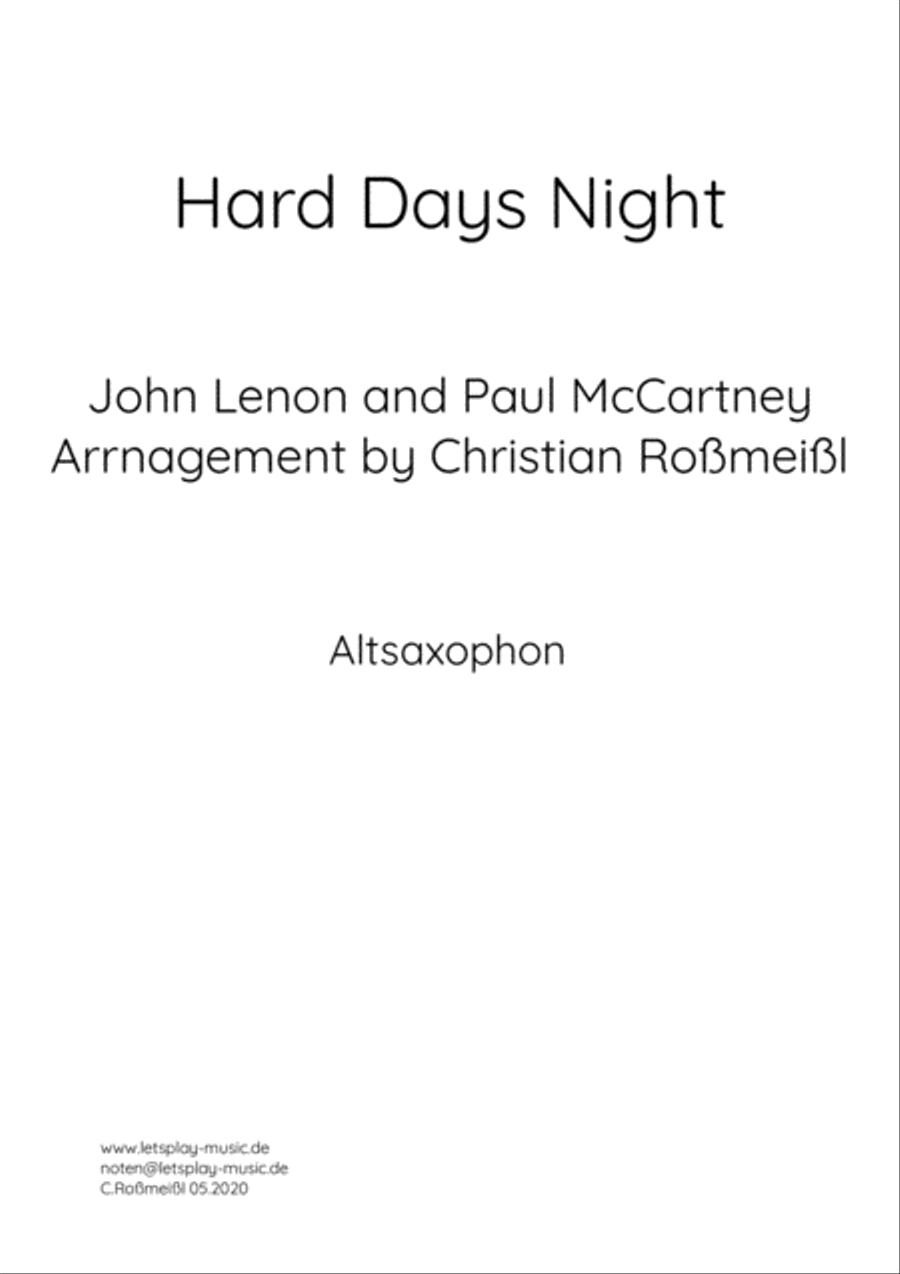 A Hard Day's Night Woodwind Quartet scores gallery preview page 3