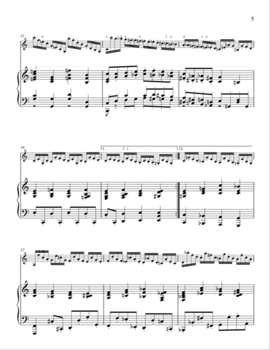 Paganini-Pokhanovski 24 Caprices: #5 for violin and piano Violin Solo scores gallery preview page 5