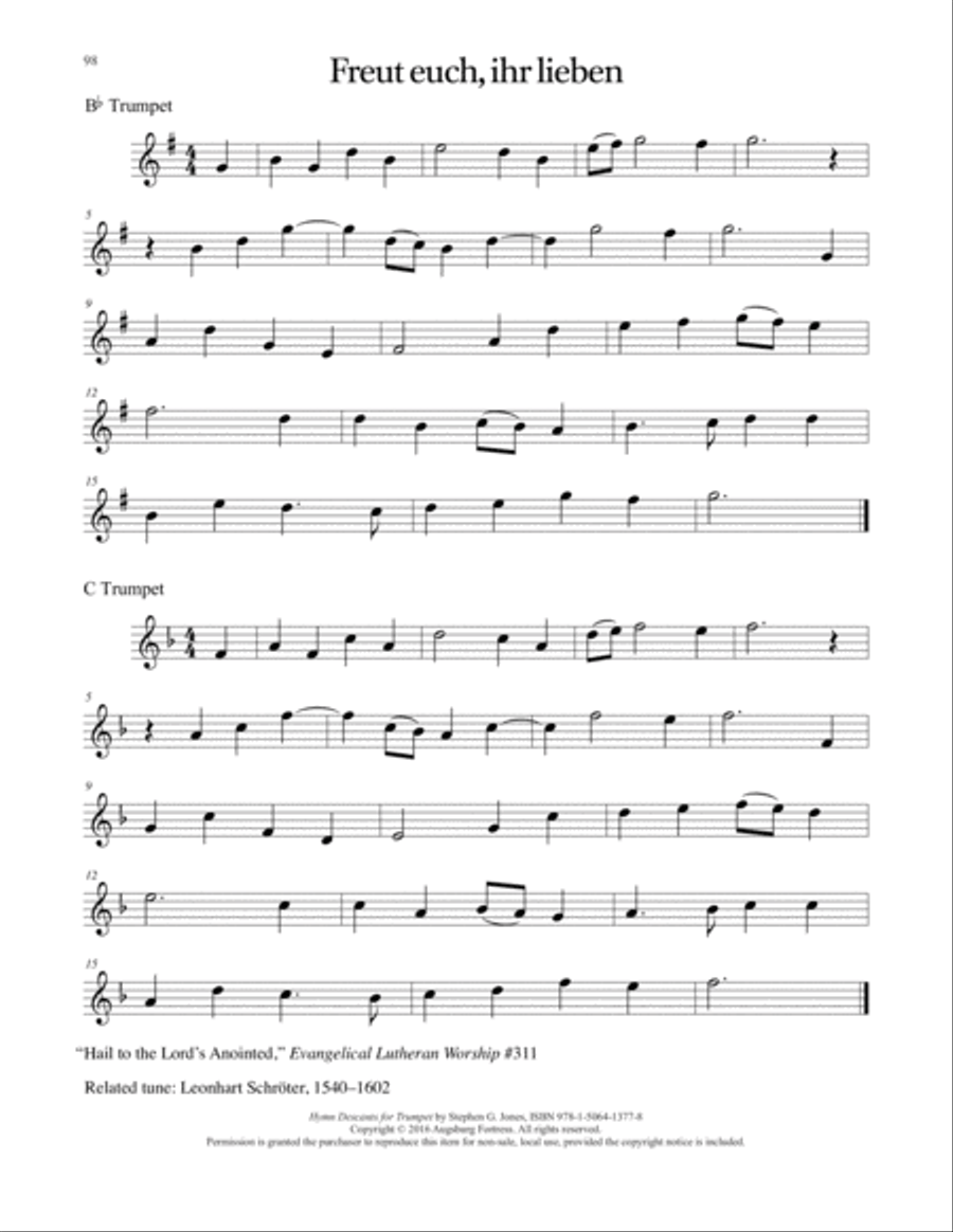 Hymn Descants for Trumpet C Trumpet scores gallery preview page 99