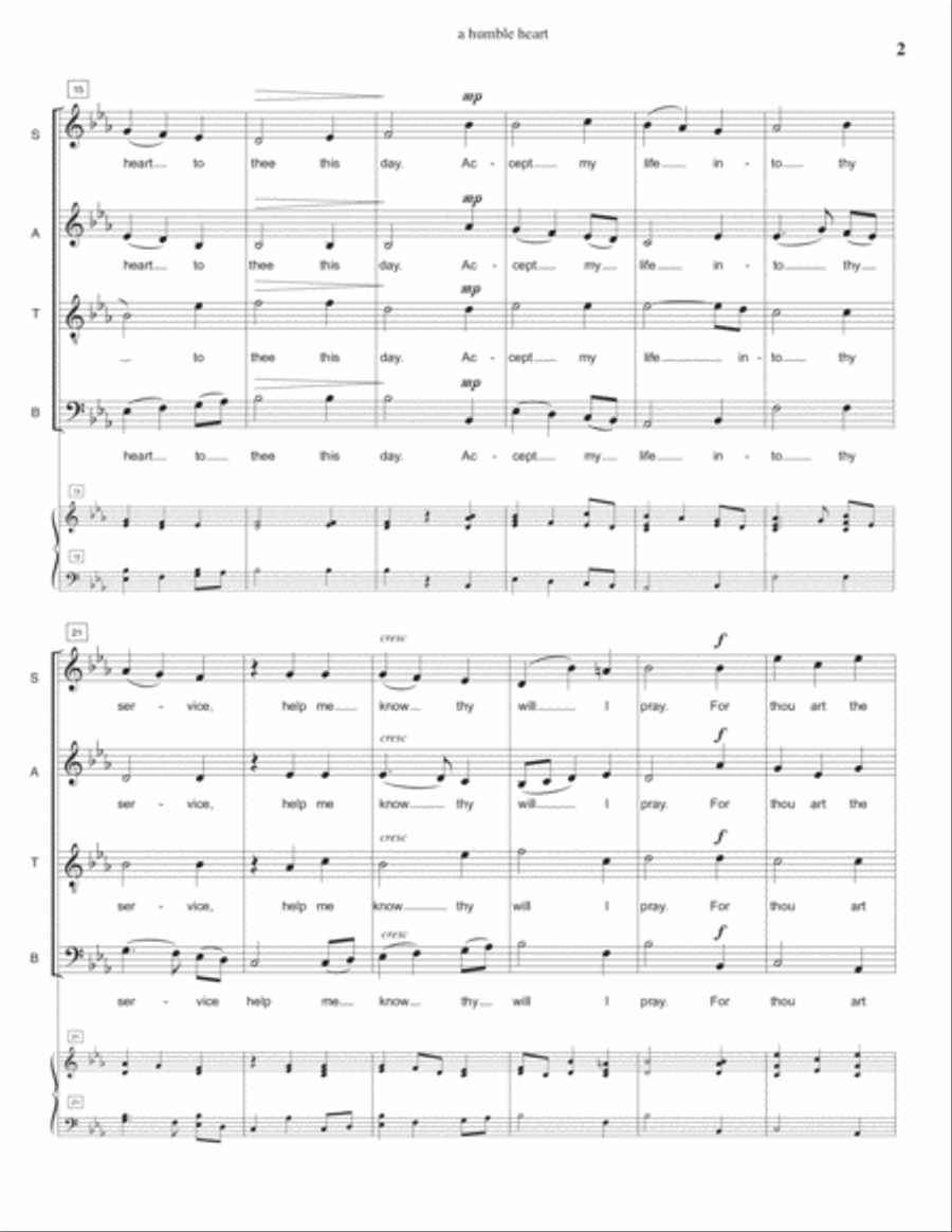a humble heart - SATB a cappella image number null