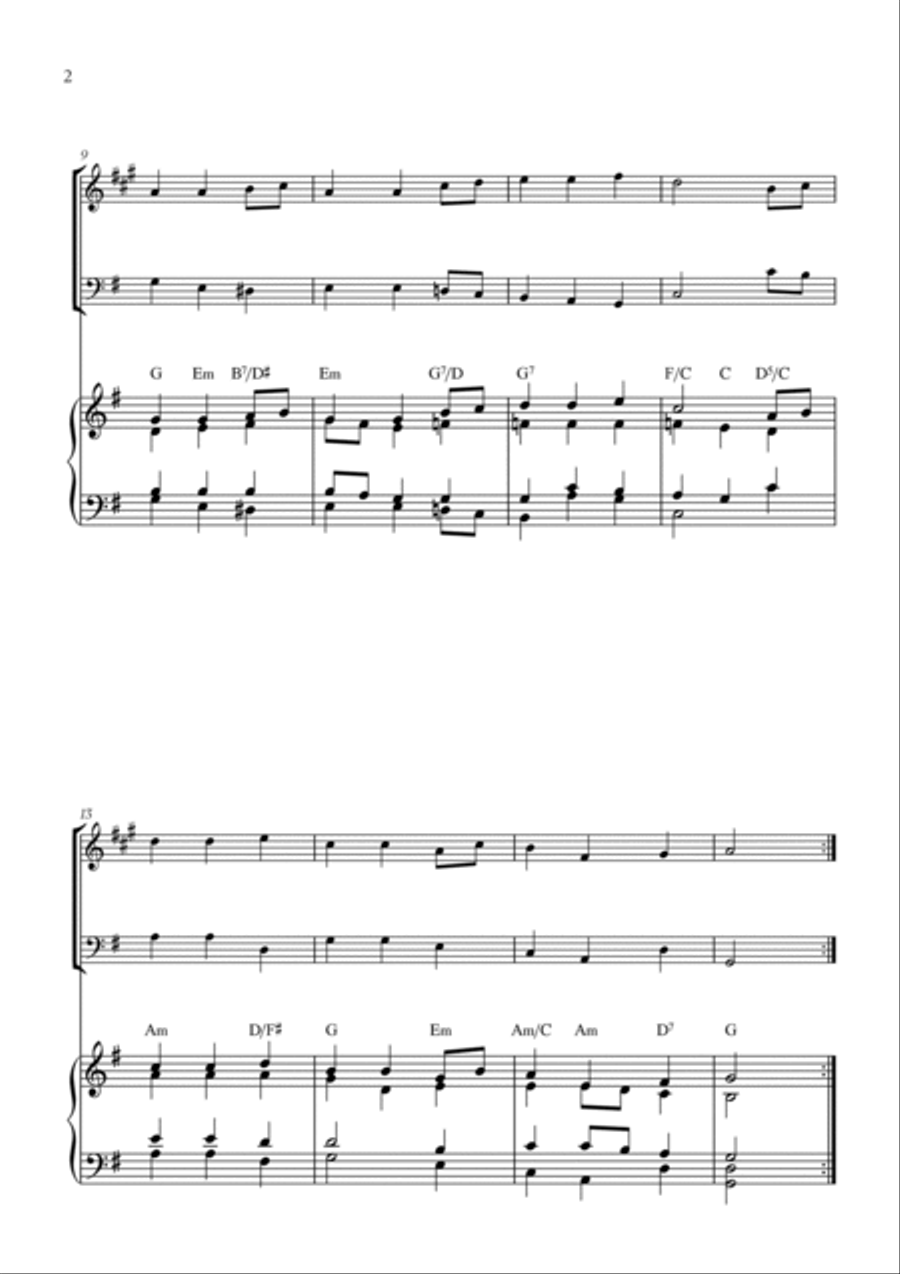Away in a Manger for Clarinet, Bassoon and Piano Woodwind Duet scores gallery preview page 2