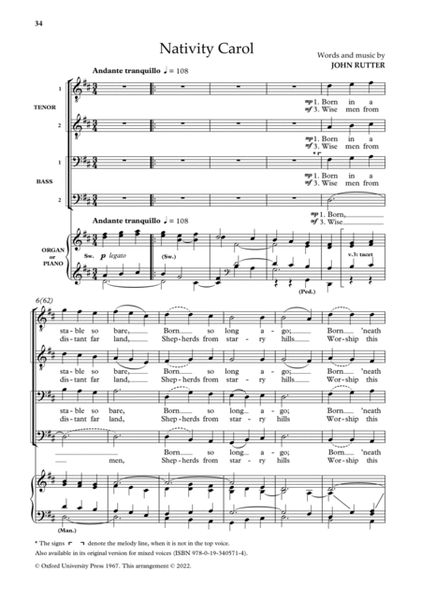 John Rutter Choral Works for TTBB choirs