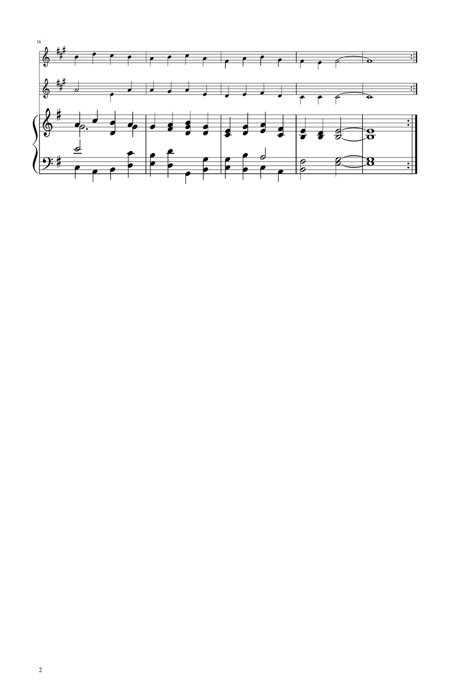 O Come, O Come, Emmanuel - Tenor Sax Duet Woodwind Duet scores gallery preview page 2
