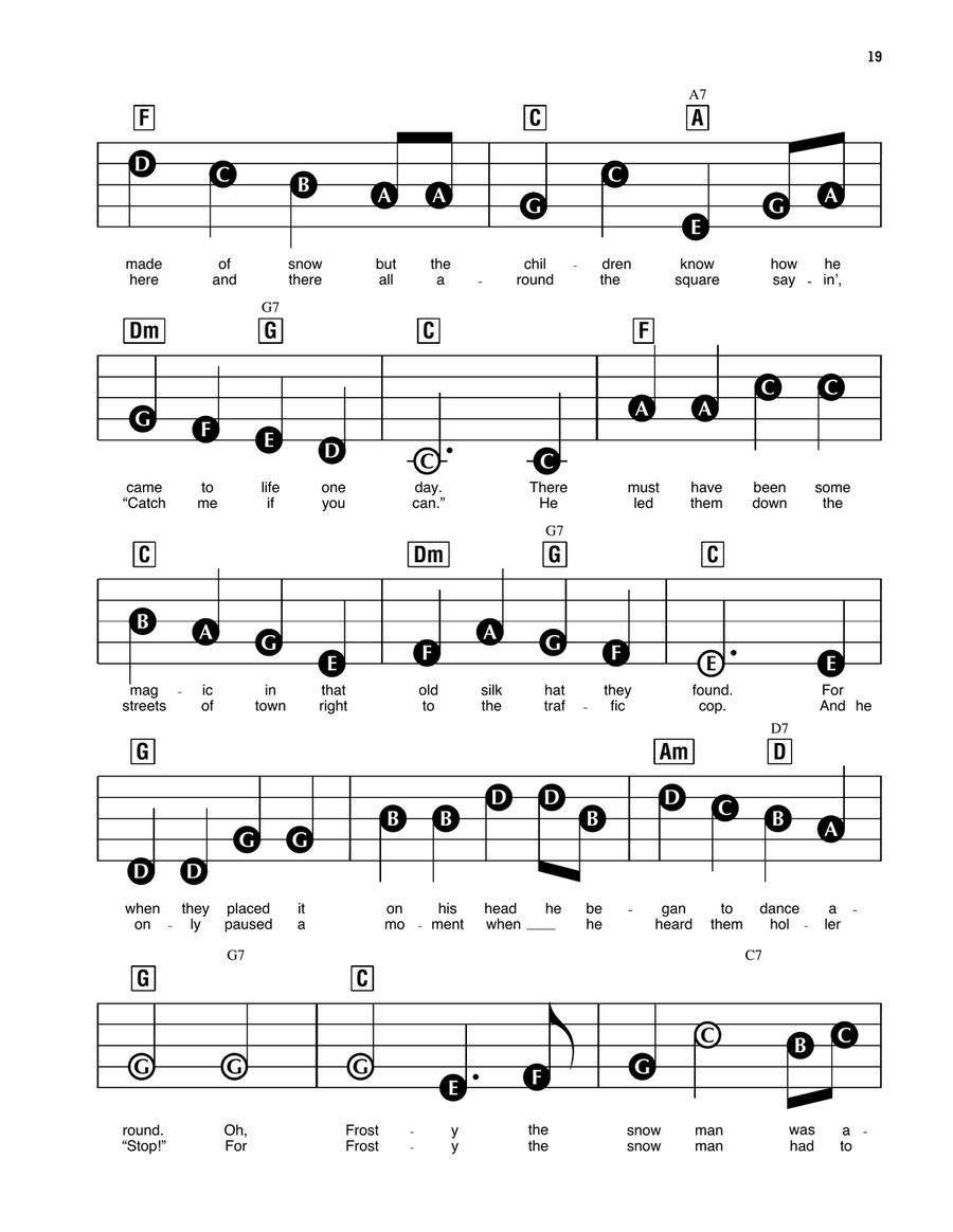 Frosty The Snow Man Electronic Keyboard scores gallery preview page 2