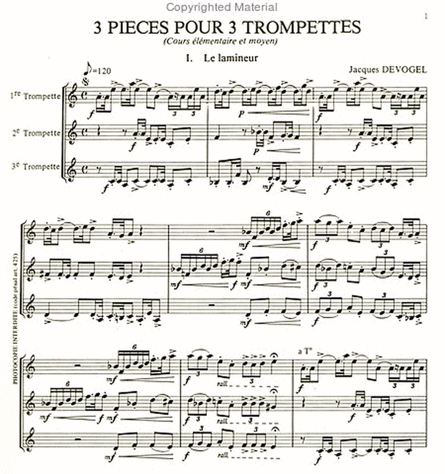Trois pieces pour trois trompettes
