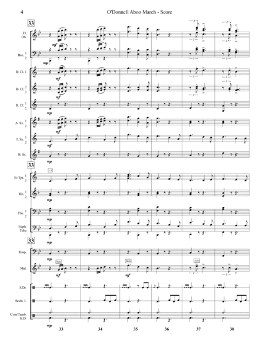 O'Donnell Aboo March O'Donnell Aboo March Concert Band scores gallery preview page 6