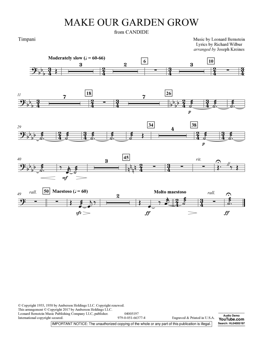 Make Our Garden Grow (from Candide) - Timpani Percussion scores gallery preview page 1