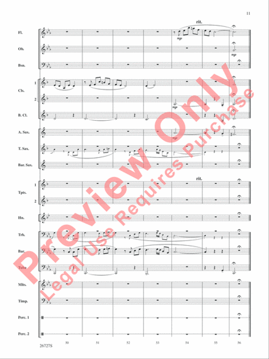 Evangeline: Two Cajun Songs Concert Band scores gallery preview page 12